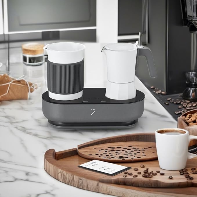 SEVEN&ME Espressor Machine Coffee Maker, with Milk Froth All-in-One Espresso Machine Combination, Latte Cappuccino Macchiato Espresso Electric Moka Pot, One Click Smart Operation（8.66"）