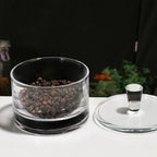 Clear Salt Cellar with Lid, 7oz Crystal Glass Salt Box Salt and Pepper bowls, Salt Container Holder for Kitchen, Storage Container for Candies, Coffee, Sugar