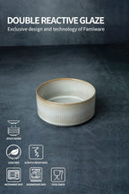 famiware Star Cereal Bowl Set, Soup Bowls Set of 6, Double Reactive Glaze, Stackable, 23 oz Deep Bowls Suitable for Cereal, Popcorn, Oatmeal, Dessert - Dishwasher and Microwave Safe, Cappuccino White