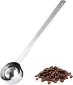 U-Taste Coffee Scoop 2 Tablespoon: 18/8 Stainless Steel Measuring Scooper for Ground Coffee, Bean, Powder, Espresso, 6.9in Long Handle Metal Meaure Spoon for Canister, Jar (2Tbsp/30ml, Silver)