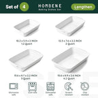 Baking Dish Set for 4, Ceramic Bakeware Sets with Handles, Casserole Dishes for Oven, Kitchen Decor, Microwave Oven Safe (1.2QT/2QT/3QT/4.2QT)