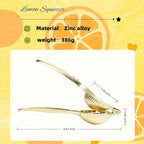 Lemon Squeezer, Heavy Duty Zinc Alloy Manual Lemon Juicer, High Yield Threaded Groove Small Oranges Limes Citrus Juicer Hand Press, Juice Maker for Cocktails Home Restaurant Kitchen Utensils(Gold)