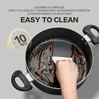 8pcs Black Ceramic Pots and Pans Set, Cooking Pan Set,Cooking Pot Set Ceramic Pan Set, Nonstick Cookware Set, Induction Safe Kitchen Cooking Set with Frying Pans, Saucepans, shovel and Ladle