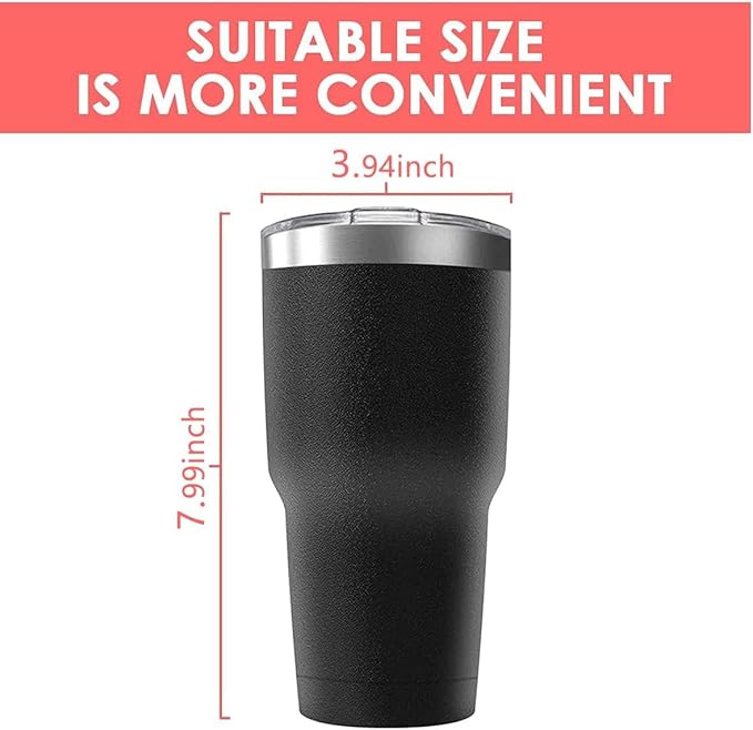 30oz Stainless Steel Travel Mug with Lid, 16 Pack Double Wall Vacuum Insulated Bulk Tumbler, Powder Coated Coffee Cup Suitable for Vehicle Cup Holders (Black)