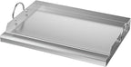 only fire Universal Stainless Steel Cooking Griddle, Flat Top Plate Insert with Grease Groove and Handles for Gas and Charcoal Grills, Tailgating, Camping and Parties, 23" x 16"