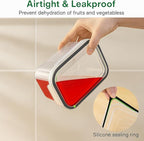 5 Set Fruit Storage Containers for Fridge with Colanders Dishwasher Safe, Leakproof Fruit and Vegetable Storage BPA-Free Plastic, Produce Storage Keep Berry Fruit Veggie Meat Fresh