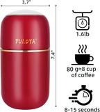 Electric Coffee Grinder for Beans, Spices, Herbs, Grains and Nuts, Stainless Steel Blades, 2.8 oz, Red