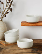 famiware Milkyway Cereal Bowl, Soup Bowls for 4, 25 Ounce Bowls Set for Kitchen, Bowl Set for Cereal Soup Rice Pasta Salad Oatmeal, White