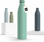 LARS NYSØM Stainless Steel Insulated Water Bottle 12oz 17oz 25oz 34oz 51oz | Insulated Thermo Flask for Hot and Cold Beverages | Leakproof Drinking Bottle (Aqua Turquoise, 1000ml)