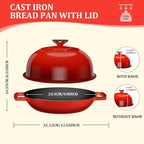 YUTANN Enameled Cast Iron Dutch Oven, 5 QT Nonstick Dutch Oven, Titanium Nonstick Coating, Ideal for Bread Baking/Braising/Roasting, Oven, Gas Stove and Stovetop Safe, Safe Material & Easy to Clean