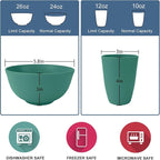 40Pack plates and bowls sets for kids - Unbreakable wheat straw dinnerware sets service for 8 - Alternative plastic 40pcs dish sets for kitchen, camping and indoors dinning - (Green)