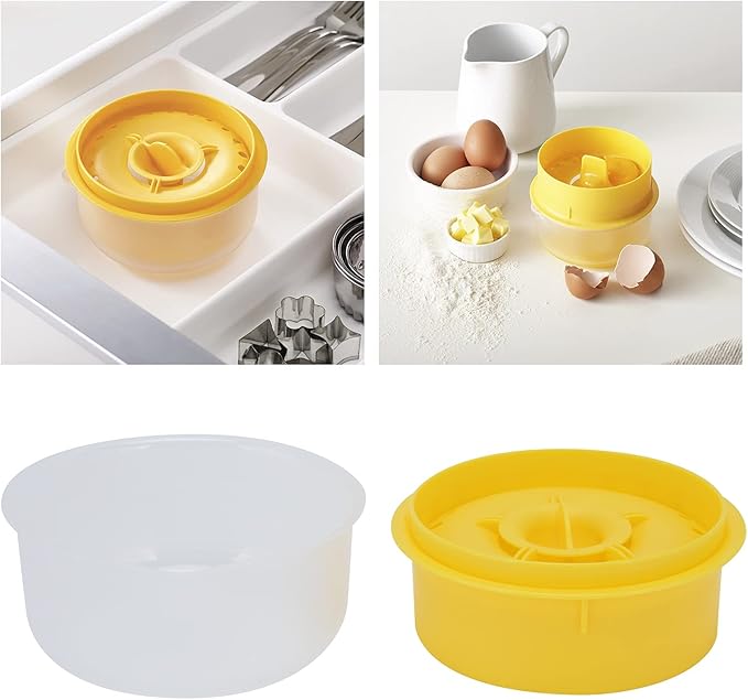 Egg Separator, Easy to, Separates up to 6 Yolks, Non, Reusable for Home Bakery (Yellow)