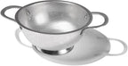 Premium Stainless Steel Colander for Kitchen, Food Strainer Basket with Handle and Solid Ring Base for Fruits Vegetables Rice and Pasta, Dishwasher Safe (5QT)