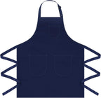Unisex Apron with Pockets for Cooking, Salon & Art - 100% Cotton Adult Kitchen, Chef, Stylist Apron
