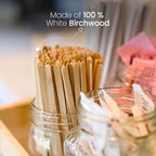 Wooden Stir Sticks, 5.5-inch Large Birchwood Stirrers, 1000 Disposable Swizzle Sticks for Coffee & Drinks