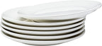 Vikko Dinner Plate, Set of 6 White Plates, 9 Inch Ceramic Dinner Plates Set, Stackable Dinner Plates for Every Day and Special Occasion, Restaurant Style, Dishwasher Safe, Microwave Safe