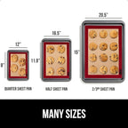 GORILLA GRIP Reusable Nonstick Silicone Baking Mat, 2 Pack, BPA-Free Oven Safe Food Liner, For Cookie Sheets, Toaster Ovens, Easy Clean Pastry Mats, Kitchen Essential, 11.75x8.25, Quarter Sheet, Red