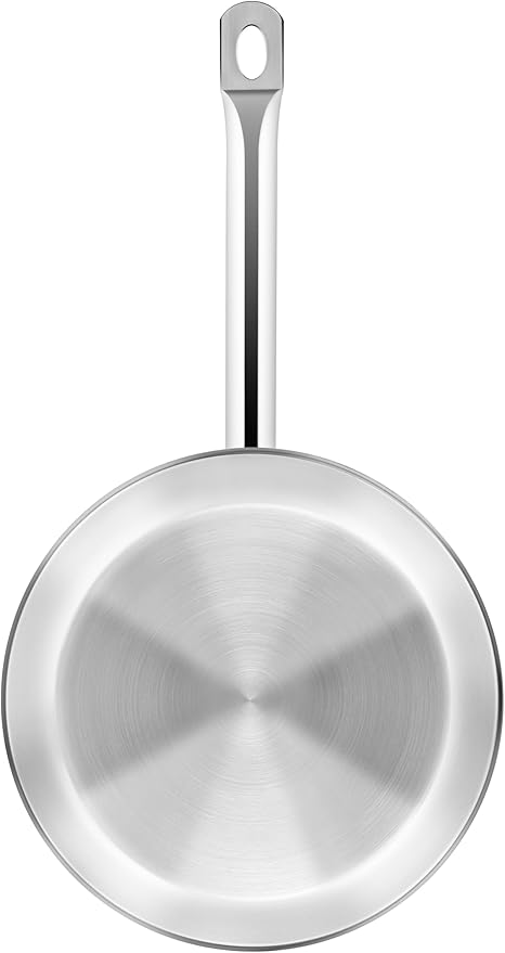 BRA COOKWARE Profesional Frying Pan | 8 inches Professional Skillet | Stainless Steel Pan w/o Non-Stick Coating | All Stovetop Compatible - Full Induction Skillet | 100% FOA Free | Brushed Finish