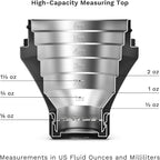 Elevated Craft Hybrid Cocktail Shaker - Premium Vacuum Insulated Stainless Steel Gunmetal Cocktail Shaker - Innovative Measuring System - Martini Shaker for the Home Bartender - 28oz Total Volume