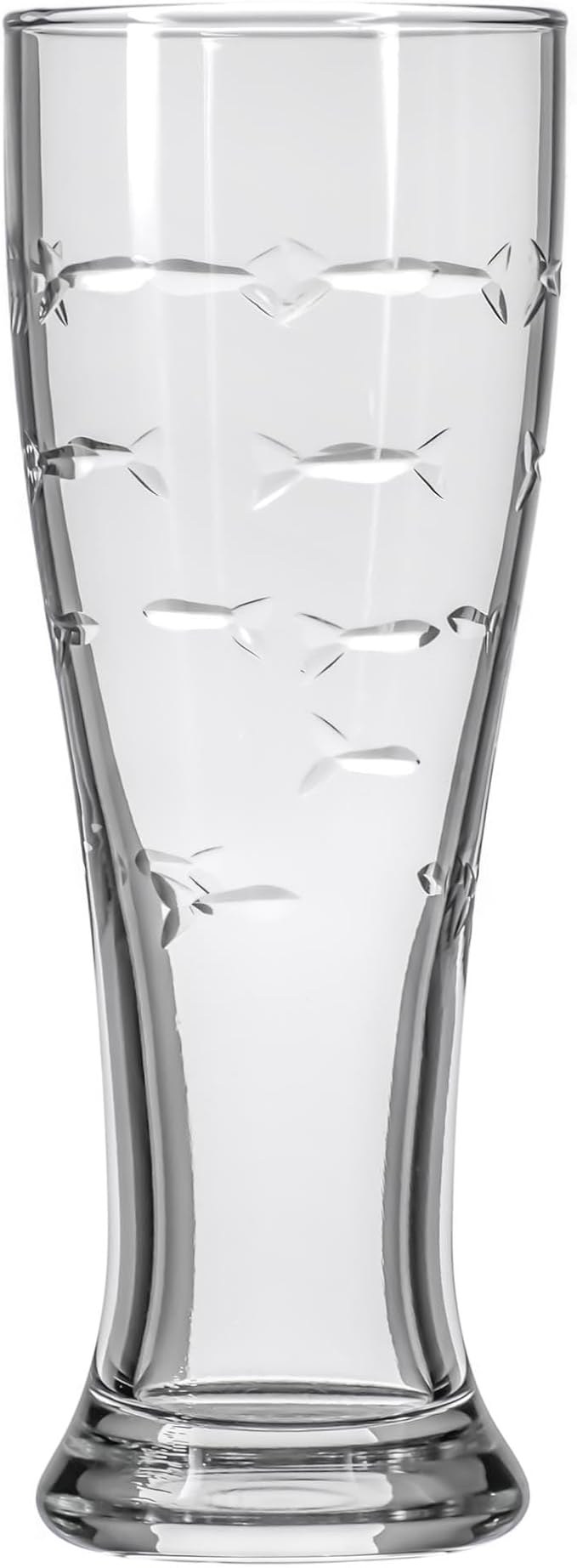 Rolf Glass School of Fish 16oz Beer Pilsner | Set of 4 | Craft Beer Glasses | Designed and engraved in the USA