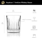 Premium VertiLine 13.5oz Highball Glasses, 6pc Tall Glass Sets. Lead-Free Crystal Drinking Glasses. Water Glasses, Mojito Glass Cups, and Mixed Drink Cocktail Glass Set. (Short glasses)