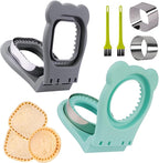 Uncrustables Sandwich Maker Sealer Cutter, Crustless Sandwich Cutter, PB&J Uncrustable Maker - Grey Square Shape + Blue Round Shape