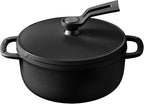 Vermicular Oven Pot 2.0 | Lightweight Enameled Cast Iron Pot | 14cm (1 Qt) | Non-Toxic | Induction-compatible | Dutch Oven | Made in Japan | Matte Black
