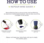 Wine Saver and Stopper - Removes Oxygen, Preserving and Keeping Wine As Fresh As The Day The Bottle Was Opened - 24-Pack - Black