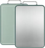 Stainless Steel Cutting Board, Cutting Boards for Kitchen, Stainless Steel/Wheat Straw PP Large Cutting Board with Juice Groove for Meat, Vegetables,Fruits (16 ×11×1 Inches)