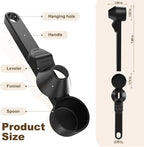 Coffee Scoop & Funnel for Reusable K Cup Refillable Coffee Pods,Mess-Free Measuring Spoon 2 TBSP Capacity for Ground Coffee, Protein Powder & Tea, Funnel Design without Spilling(1, Black)