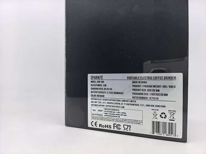 Portable Electric Coffee Grinder, Rechargeable Handheld Grinder with Stainless Steel Conical Burr, Adjustable Grind Settings, for Espresso, Moka, Pour Over, French Press, Cold Brew, Obsidian