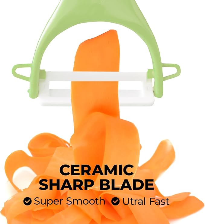 Trez Treamer 6PCS Vegetable Peeler Set with Sharp Blade,Ceramic Apple Peeler Potatoes & Potato Peeler Veggie Peeler Fruit Peeler Carrot Y Peeler Utral Fast Peeling without Rust for Kitchen