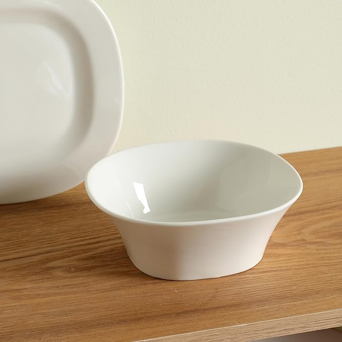 Stone Lain Quadro 4-Piece Bowl Set Porcelain, White