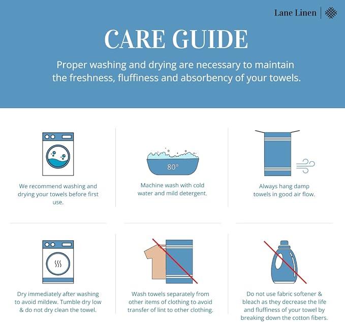 LANE LINEN Kitchen Towels Set - 100% Pure Cotton Dish Towels for Kitchen, Super Absorbent Kitchen Hand Towel, Tea Towels, Soft & Durable Dish Cloths, Pack of 6 – 14”x25”, Beige