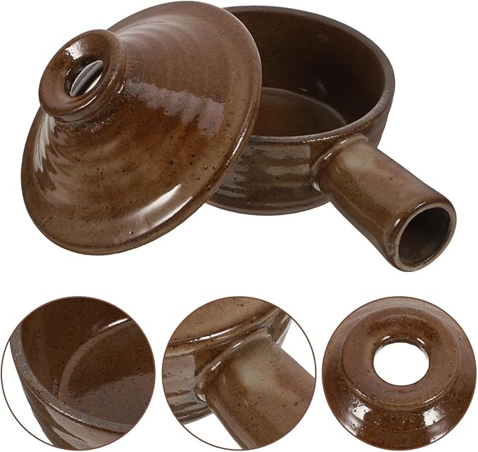 Ceramic Casserole with Lid Microwave Safe Stew Pot for Home Cooking Versatile Clay Cookware for Rice Noodles and More
