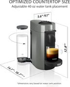 De'Longhi Nespresso Vertuo Plus Coffee and Espresso Maker by De'Longhi, Grey