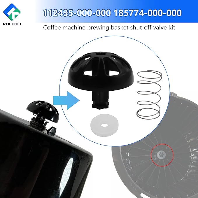 2 Pack Coffee Maker Brew Basket Stop Valve Kit 112435-000-000 185774-000-000 Compatible with Hamilton Beach Coffee Makers 990117900 990237500
