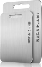 Titanium Cutting Board Set - 100% Pure Titanium Cutting Boards for Kitchen, Double Sided Medical-grade Cutting Mat for Easy to Clean, Ideal for Home & Outdoor Cooking (Two size set)