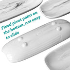 Cinf Ceramic Corn Cob Holders 8.8" Corn Dishes Set of 4 Trays Non-slip Bottom Microwave Dishwasher Oven Safe (Marble Pattern)