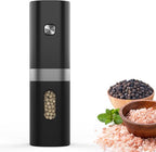 Syaws Electric Pepper and Salt Grinder 1 Pack,Battery Powered Pepper Grinders,Automatic Pepper Mill with LED Light,Adjustable Coarseness One-Hand Operation