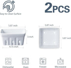 ONEMORE Berry Basket Ceramic Berry Bowls with Holes Square Fruit Bowl Berry Colander Containers for Fridge - 5.8" Fruit Basket for Kitchen Décor, Set of 2, White