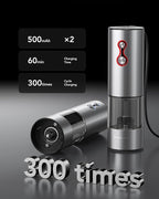 FORLIM Rechargeable Electric Salt and Pepper Grinder Set, Dual-Speed Control, Stainless Steel Automatic Salt & Pepper Mill with Dust Cover, 2 LED Lights, Adjustable Coarseness (2-Pack, Glossy Silver)