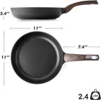 SENSARTE Nonstick Frying Pan Skillet 11Inch Non Stick Egg Pan Omelette Pans, Healthy Kitchen Cooking Chef's Pan, PFOA Free, Free of Intentionally Added PFOS/PFOA, Induction Compatible, Black
