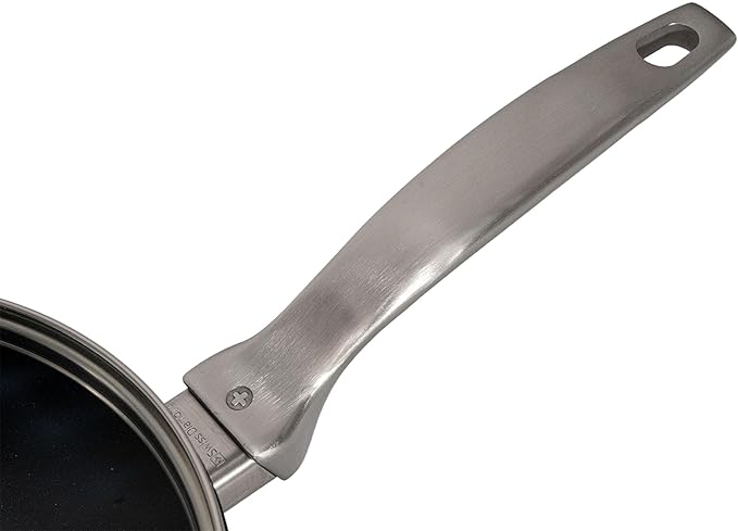 Swiss Diamond Nonstick Hybrid Ceramic and Diamond-Infused Saucepan With Glass Lid, PFAS- and PFOA-free, Dishwasher & Oven Safe Up To 500 °F (3.2 Quart)