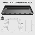 Utheer Ceramic Full-Size Griddle Insert for Weber Searwood 600/600 XL Grills and Large Spirit Series Grill, Spirit I&II 300 Series, for Weber 6787 7638– Nonstick, Easy Clean, Even Heat for Outdoor BBQ