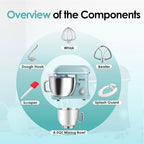 Kitchen in the box Stand Mixer, 900W 8.5QT Kitchen Electric Mixer, 6-Speed Large Capacity Food Mixer for Home Cooks with Egg Whisk, Dough Hook & Flat Beater (Blue)