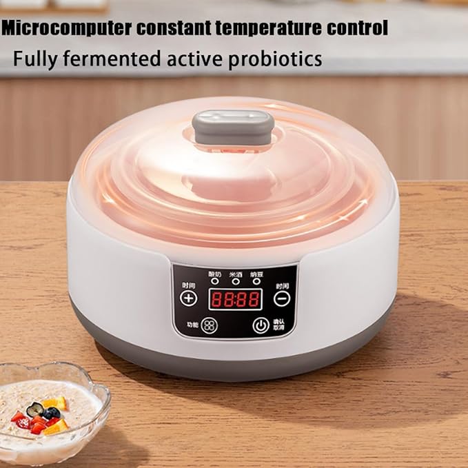 36 Hour Yogurt Maker,Yogurt Maker Machine With Adjustable Time & Temp Control,Yogurt Maker Automatic Digital Yoghurt Maker Machine,Lcd Display With Constant Temperature (white)