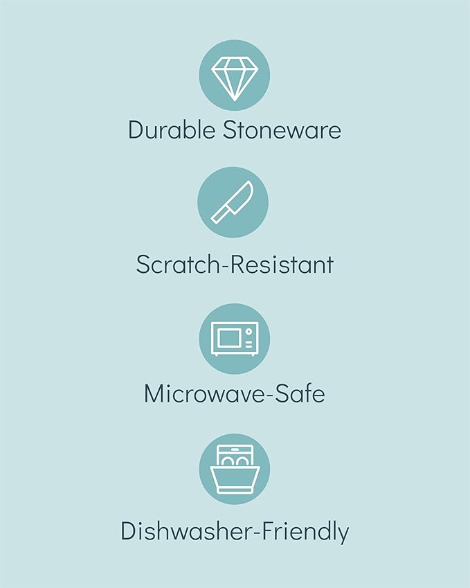 Stoneware dinnerware set 8 persons Rustic 32 pcs - Rustic design dinnerware set, dishwasher safe - Bowl and plate set - Pure Living dinnerware in beige…