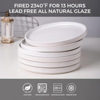 AmorArc Ceramic Plates Set of 6, Matte Glaze 8.0 Inch Dishes Set for Kitchen, Dessert,Salad,Appetizer, Small Dinner Plates, Microwave & Dishwasher Safe, Scratch Resistant, Matte White