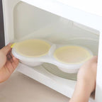 Microwave Egg Poacher,2 Cavity Eggs Poacher, Microwave egg cooker with Lid,Double Layer Microwave Boiled Eggs Maker for Egg McMuffin Hamburg Breakfast Sandwiches,Easy to cook and clean (yellow)